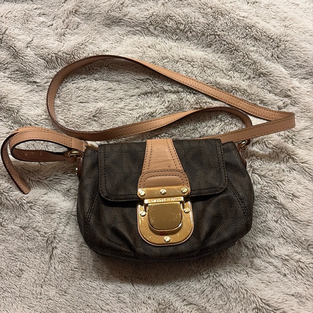 Michael Kors Crossbody Bag Brown and Tan Elegant Design